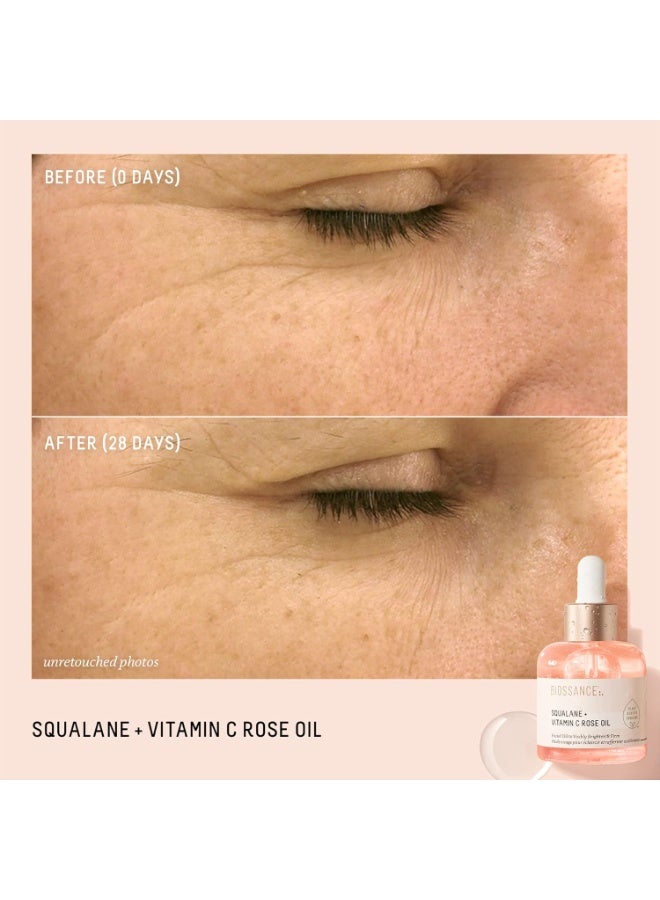 BIOSSANCE Squalane + Vitamin C Rose Facial Oil, 1.0 oz - Brightens, Hydrates, Firms Skin - Image 5