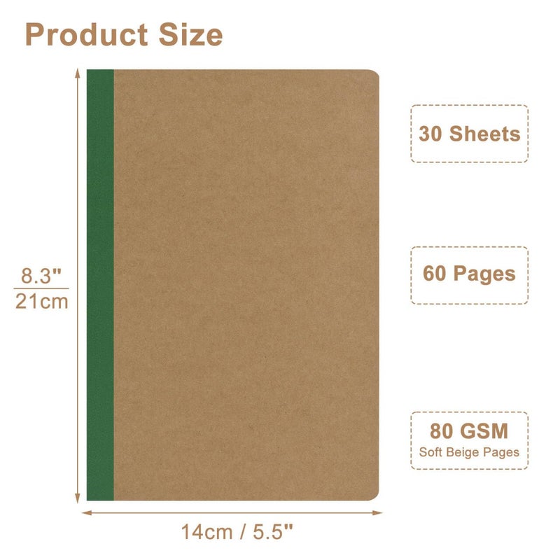 ZCZN Composition Notebooks Bulk, A5 Kraft Cover Lined Journals with Rainbow Spines for School, Business, Work and Daliy Use (24, 8 colors) - Image 3
