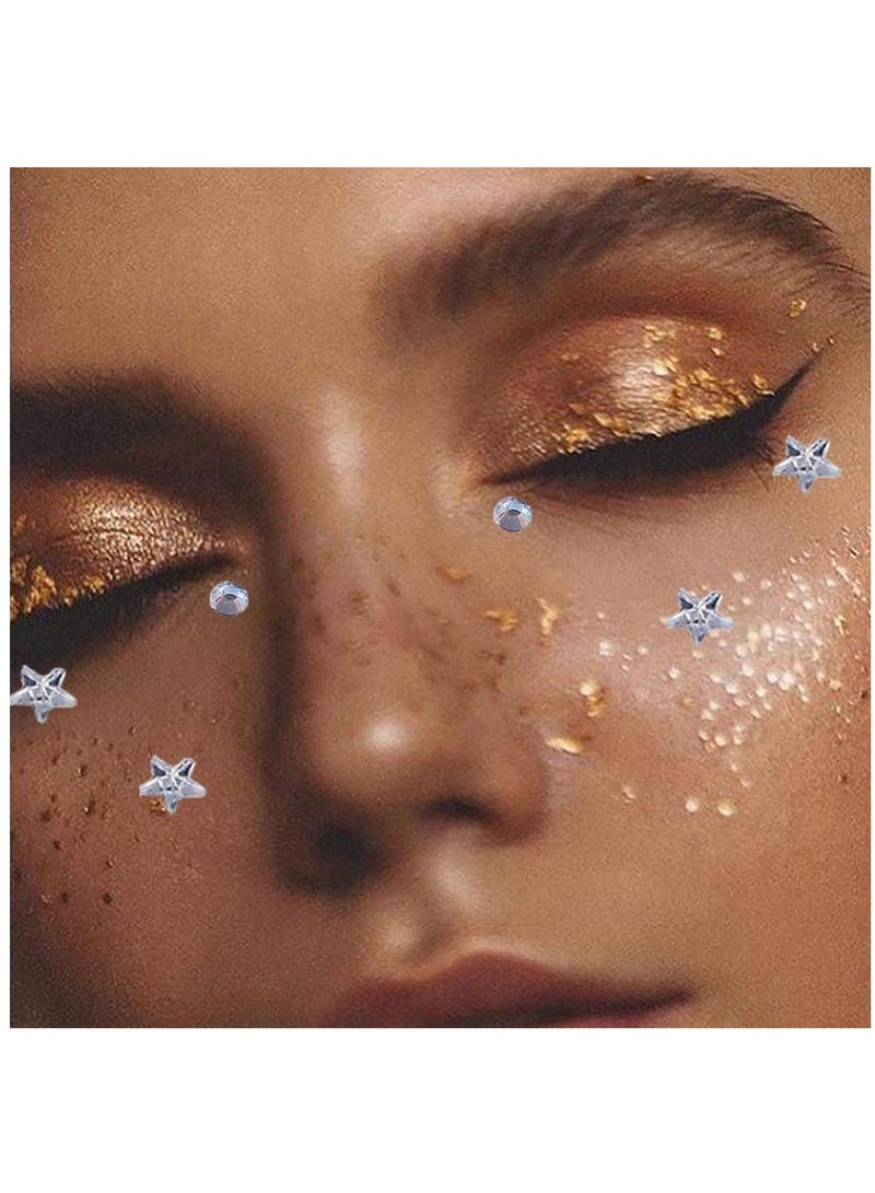 SYOSI Rhinestone Stickers, Face Jewels Gem Stick Eyes Face Body Gems Club Rave Party Festival Face Stickers Makeup Gift Temporary Tattoos for Women and Girls Costume 3Pcs - Image 2