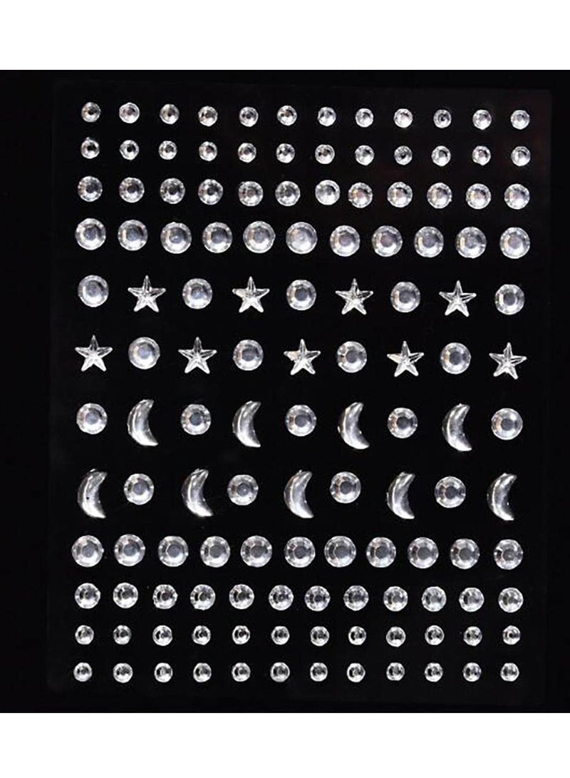 SYOSI Rhinestone Stickers, Face Jewels Gem Stick Eyes Face Body Gems Club Rave Party Festival Face Stickers Makeup Gift Temporary Tattoos for Women and Girls Costume 3Pcs - Image 5