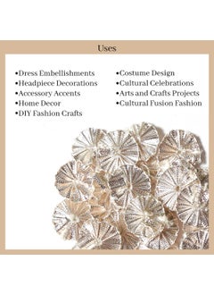 Embroiderymaterial EmbroideryMaterial Silver Gota Patti Flowers Embroidery Patches for Clothes, Applique Patches for Embroidery Work, Gota Flowers for Decoration, Crafts & Flowers for Dress Designing (25 Pieces, Silver, 1.7 CM)  - Image 5