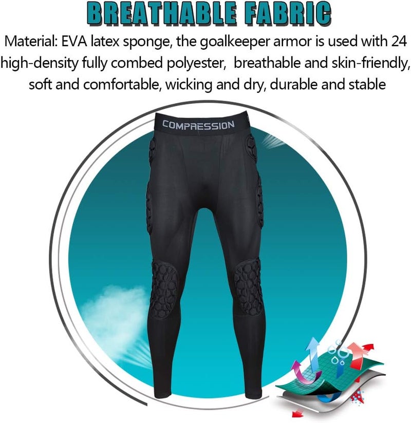 Shinestone Adult Men's Goalkeeper Armor BodyShield Padded Compression Shirt Pants and Short with Sponge Protector - Image 3