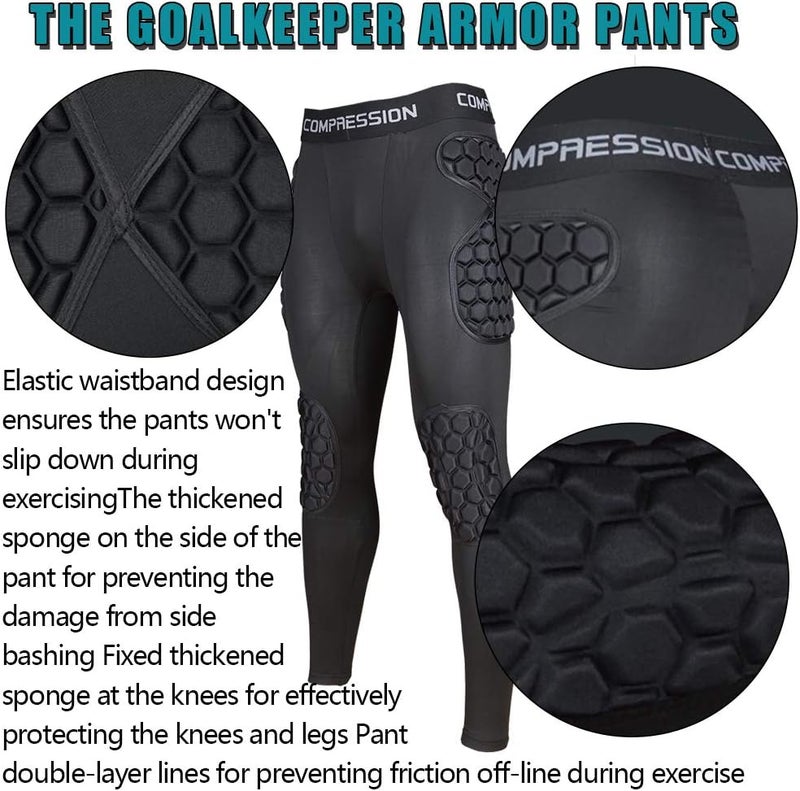 Shinestone Adult Men's Goalkeeper Armor BodyShield Padded Compression Shirt Pants and Short with Sponge Protector - Image 5