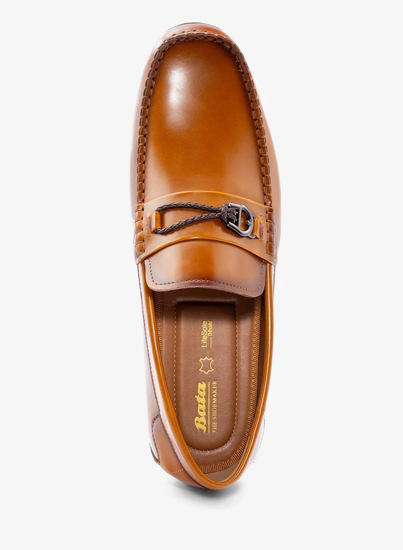 Bata Brown Buckle Detail Formal Loafer for Men | Best Price UAE