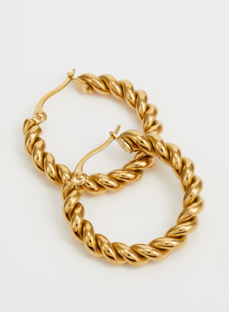 Liu Jo Noir Golden Hoops - LJ2408 - Image 3
