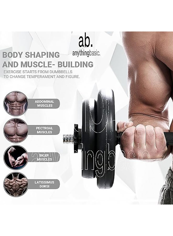 anythingbasic. 16 Kg Home Gym Set, Material : Iron, Plastic, Sand and Cement  - Image 3