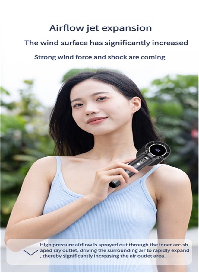 بيتينو - مروحة محمولة عالية السرعة ب 100 سرعة USB صغيرة محمولة شحن توربو مروحة صغيرة عرض رقمي مروحة سطح المكتب وردي - Image 1