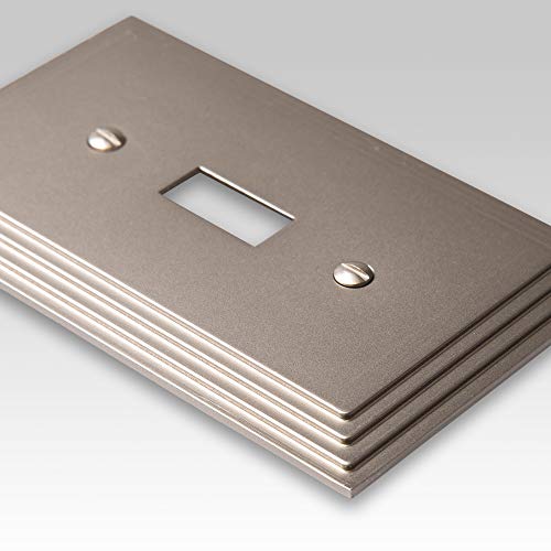 Amerelle Steps Triple Rocker Cast Metal Wallplate in Satin Nickel - Image 2