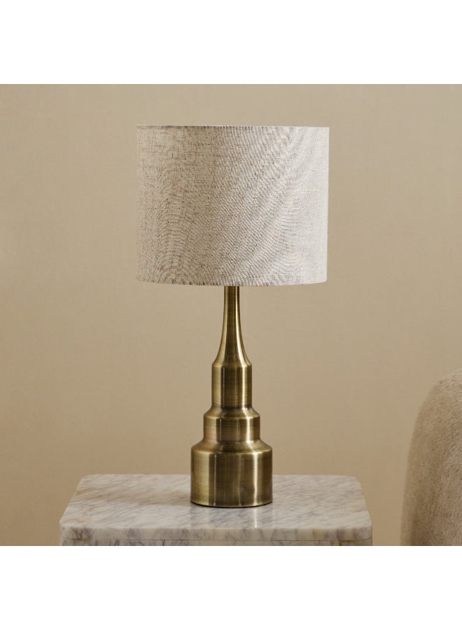 Home Box Blythe Sturdy Metal Table Lamp with Linen Shade - 25.5x50 cm - Image 1
