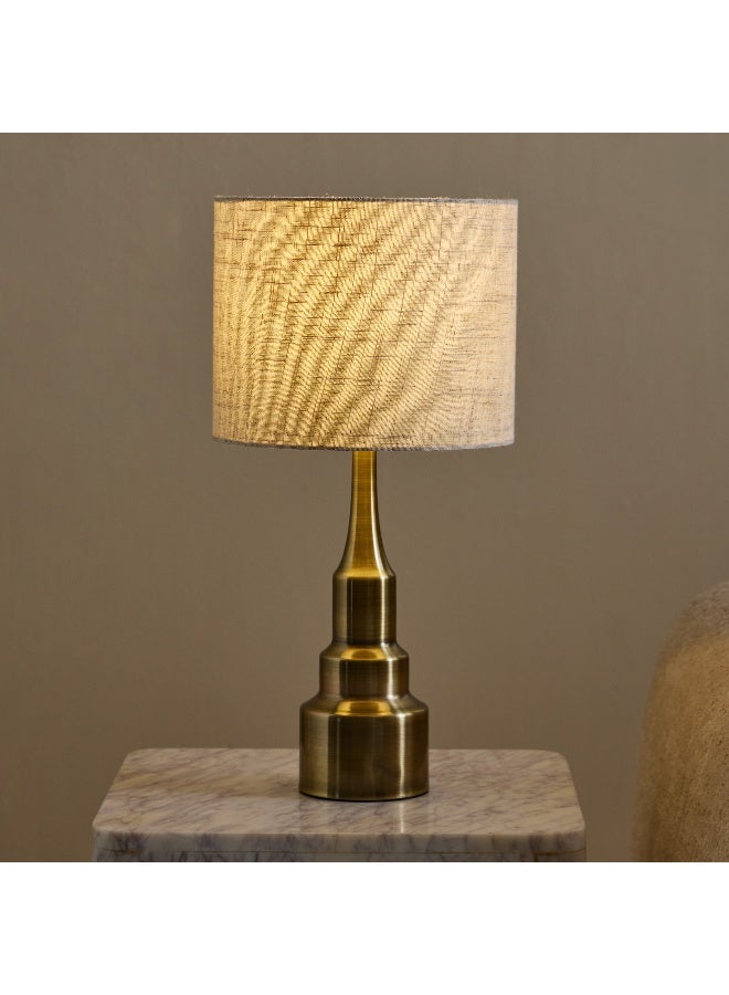 Home Box Blythe Sturdy Metal Table Lamp with Linen Shade - 25.5x50 cm - Image 2