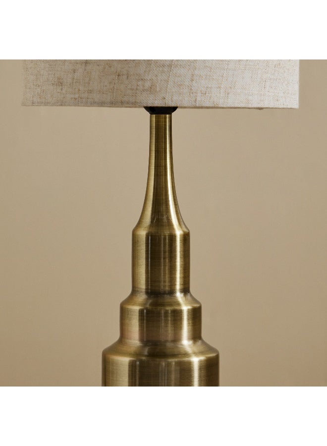 Home Box Blythe Sturdy Metal Table Lamp with Linen Shade - 25.5x50 cm - Image 3