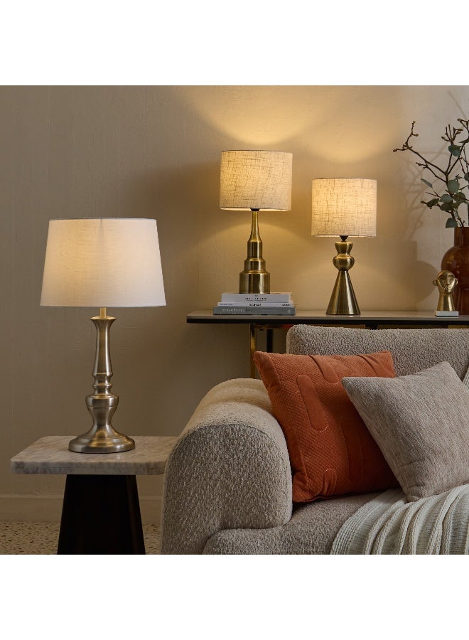 Home Box Blythe Sturdy Metal Table Lamp with Linen Shade - 25.5x50 cm - Image 4