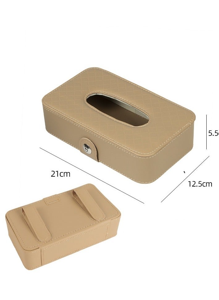 EBMINI New Creative Leather Sunshade Car Back Drawback Paper Box - Image 1