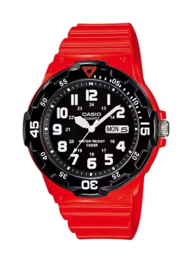 CASIO Men's Analog Display Watch With Red Resin Strap - MRW-200HC-4B