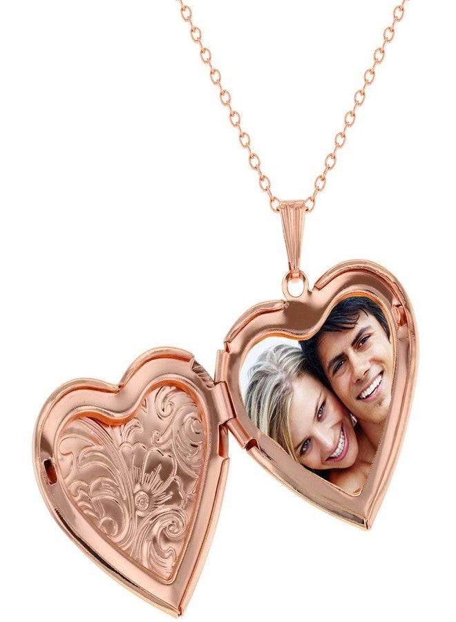 YOUFENG Locket Necklace that Holds Pictures Flower Lockets Necklaces Pendant Birthday Gifts Jewelry Rose Heart - Image 4