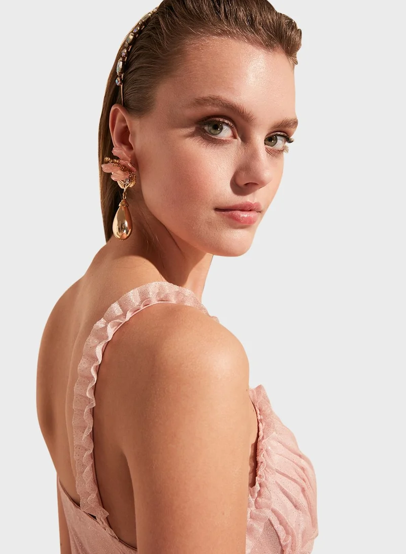 trendyol Layered Lace Detail Dress
