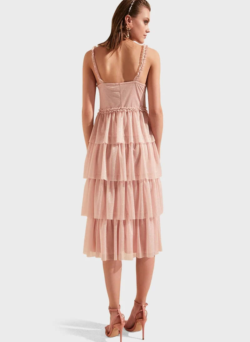 trendyol Layered Lace Detail Dress