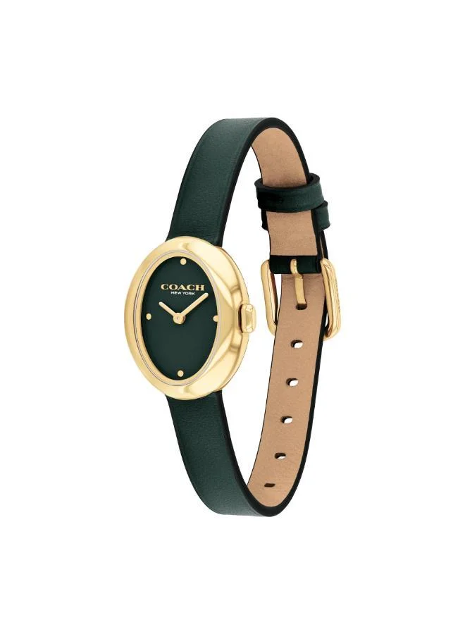 COACH  Sammy Coach Two Hand Quartz Movement Watch for Women SAMMY Collection with Green Leather Strap - 14504425 for Women | Best Price UAE
