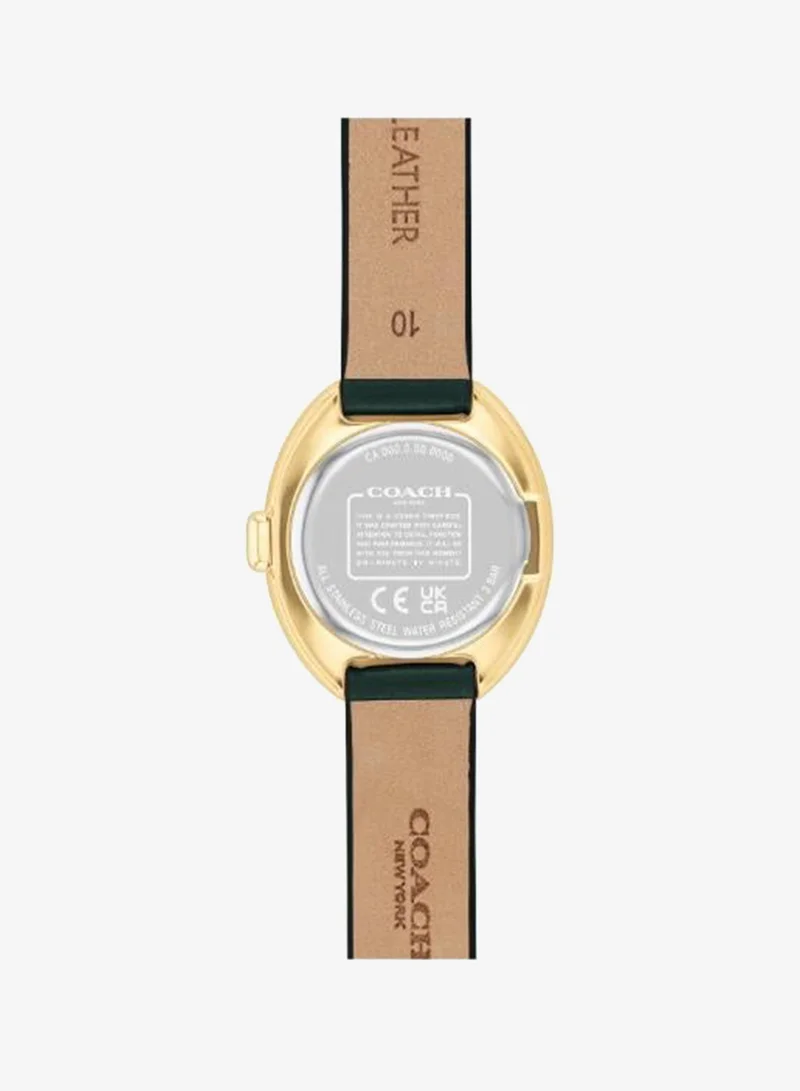 COACH 2-Hand Sammy Collection Quartz Movement Watch For Women With Green Leather Strap - 14504425