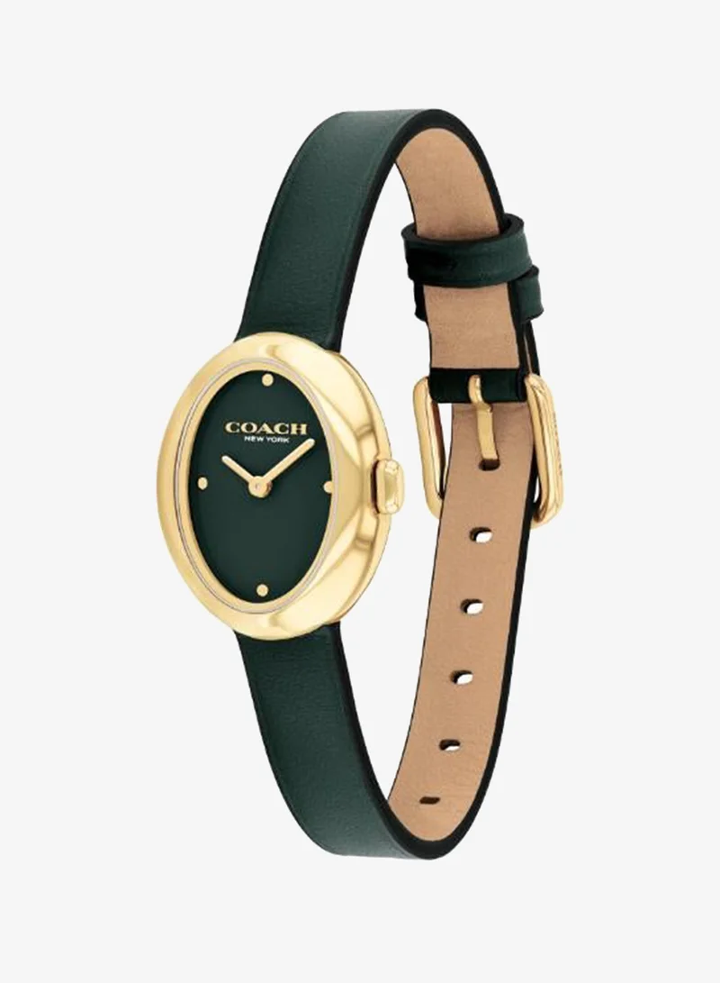 Coach  2-Hand Sammy Collection Quartz Movement Watch For Women With Green Leather Strap - 14504425 for Women | Best Price UAE
