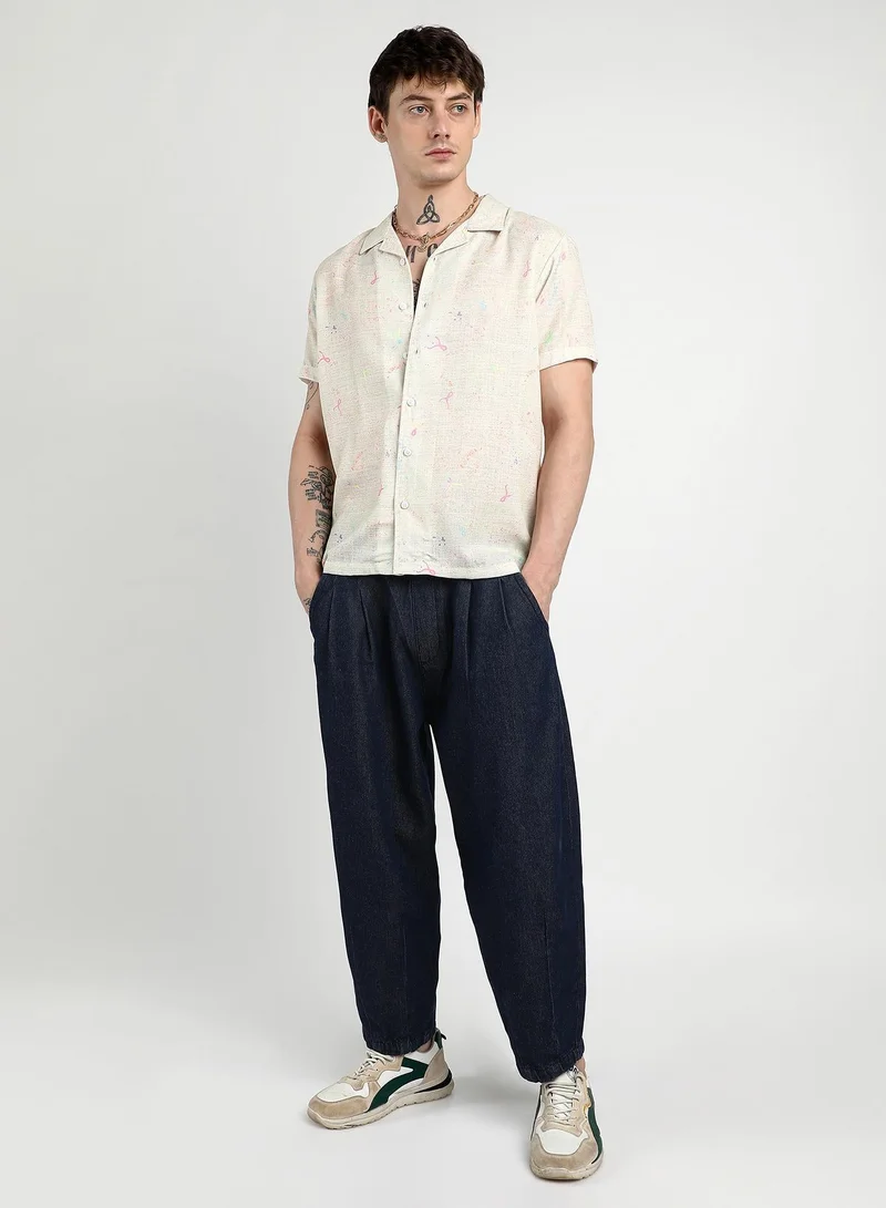 CAHOOT  Men's Off-White Heathered Drawn Shirt for Men | Best Price UAE