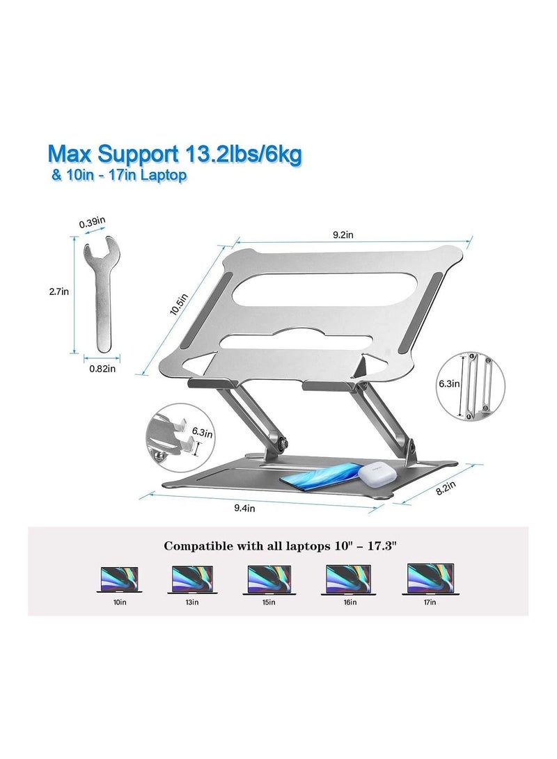 Adjustable Laptop Stand, Ergonomic Laptop Stand for Desk , Light Weight Aluminum Laptop Holder, Computer Stand Compatible with Mac MacBook Pro Air, Lenovo, HP, Dell - Image 4