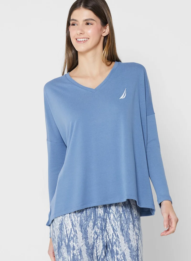 NAUTICA Embroidered Knitted Pyjama Set