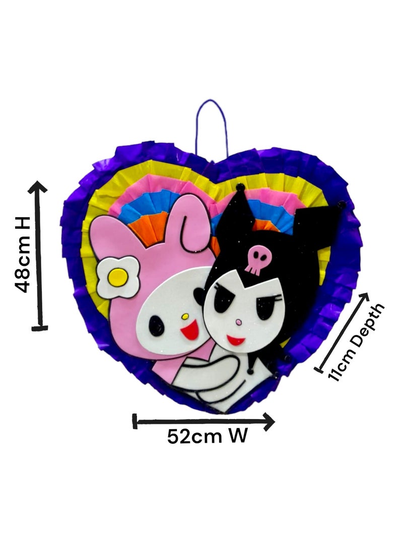 Tamona Kuromi Themed Pinata, Party Favors Kids, Party Supplies Decorations, Fillable Candy Favors, Indoor & Outdoor Celebrations Interactive Cartoon, Unique Customized Birthday Party Kuromi Kitty Pinata  - Image 2