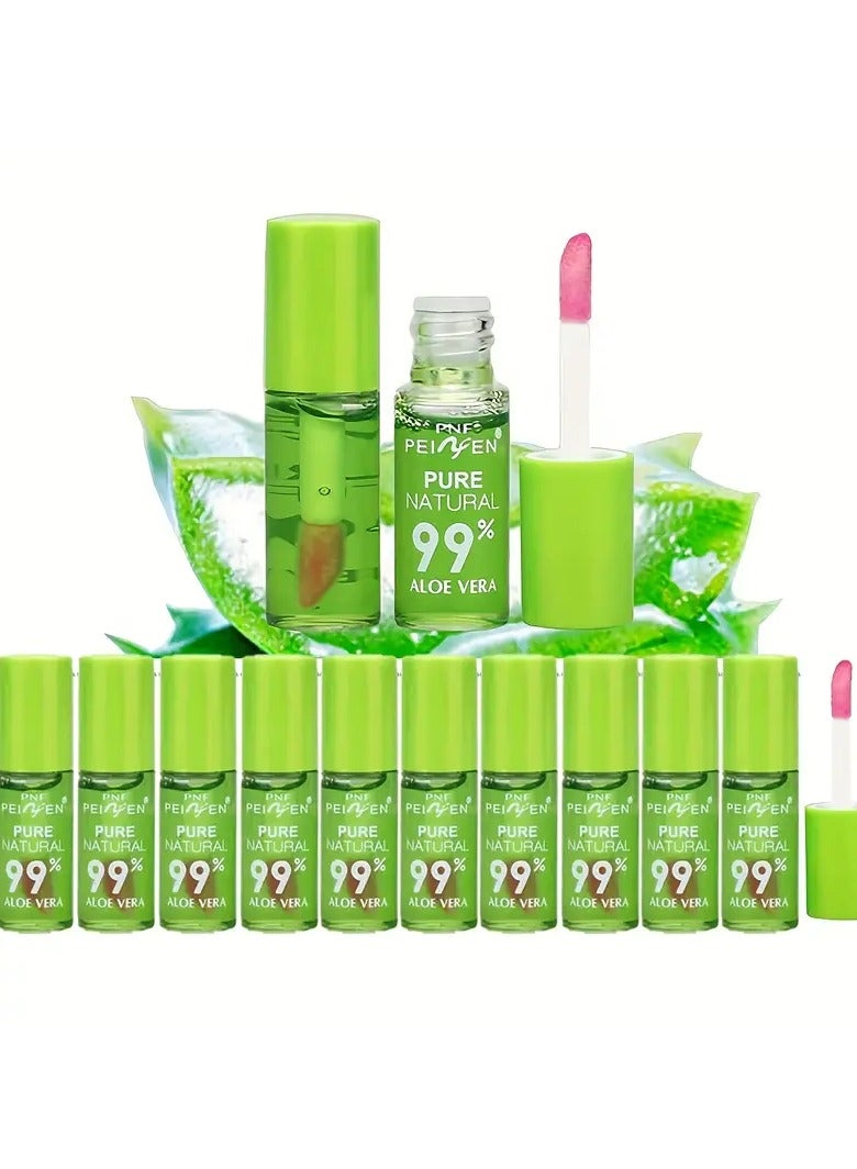 PEINFEN 10pcs Aloe Vera Color Changing Lipstick Set - Hydrating & Moisturizing, Sulfate-Free for All Skin Types - Image 1