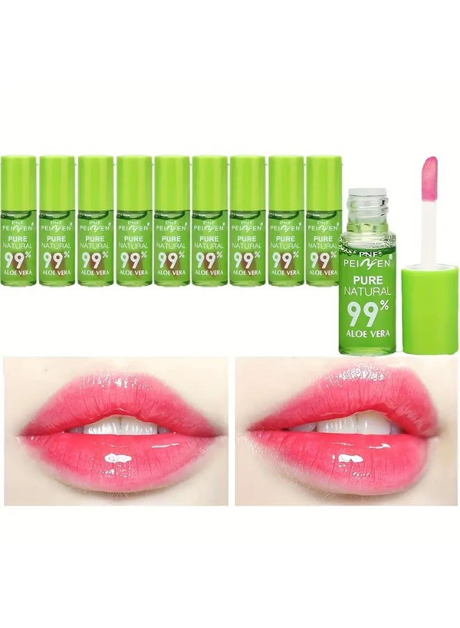 PEINFEN 10pcs Aloe Vera Color Changing Lipstick Set - Hydrating & Moisturizing, Sulfate-Free for All Skin Types - Image 5