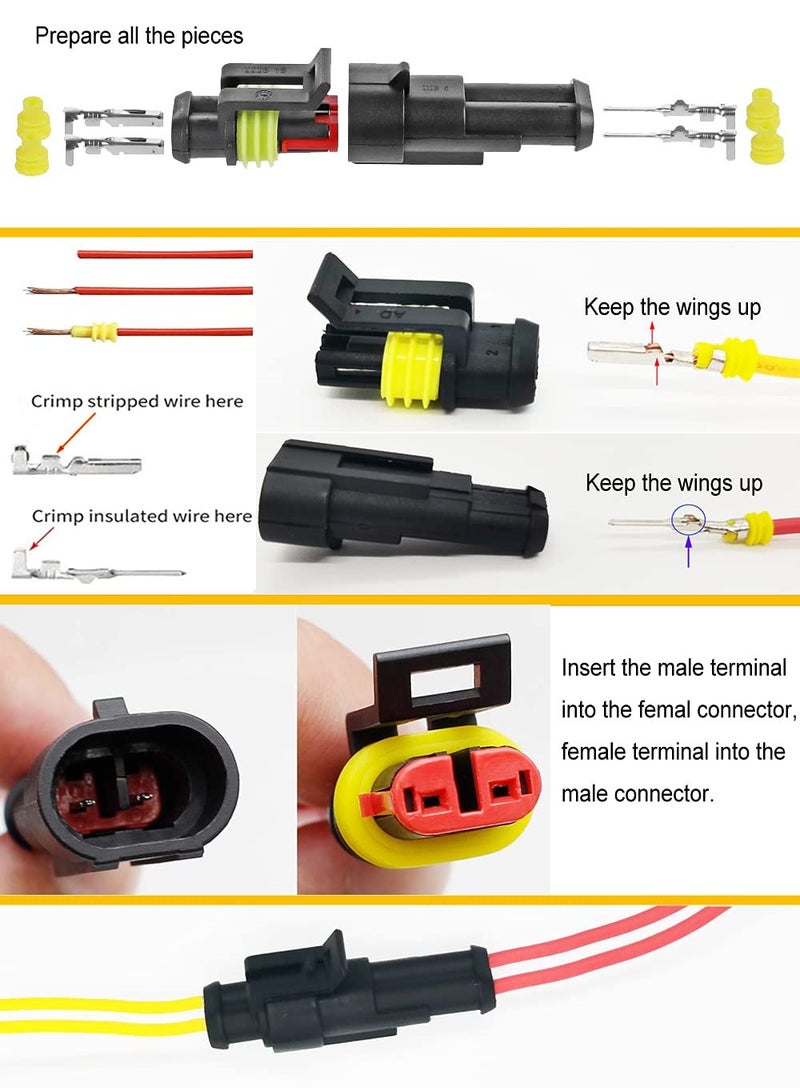 Waterproof Automotive Electrical Connector Terminal 352 Pieces Set Boxed Xenon Lamp Harness Connector Plug Kit for Electrical Connector 1/2/3/4 Pin Connector - Image 5