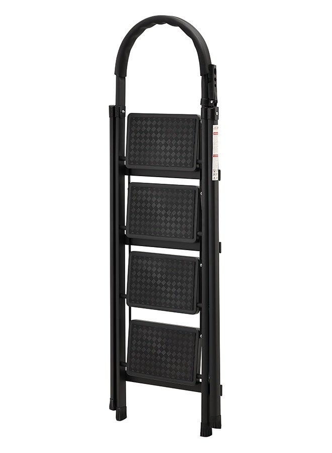 LAWAZIM Pro7 4-Step Folding Ladder With Tools Hanger - Black - 120kg Load Capacity Step Stool with Convenient Handgrip, Tools Holder Rack, Anti-Slip Pedals - Multi-Use Ladder for Kitchen & Household - Image 3