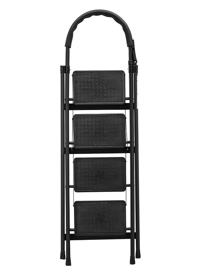 LAWAZIM Pro7 4-Step Folding Ladder With Tools Hanger - Black - 120kg Load Capacity Step Stool with Convenient Handgrip, Tools Holder Rack, Anti-Slip Pedals - Multi-Use Ladder for Kitchen & Household - Image 4