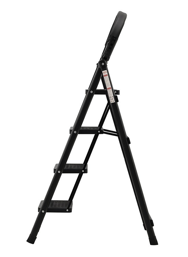 LAWAZIM Pro7 4-Step Folding Ladder With Tools Hanger - Black - 120kg Load Capacity Step Stool with Convenient Handgrip, Tools Holder Rack, Anti-Slip Pedals - Multi-Use Ladder for Kitchen & Household - Image 5