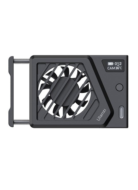 Camera Cooling Fan, Quiet And Efficient Heat Sink Cooling Fan, Easy To Install Two Modes Camera Fan Radiator With Oled Display For Real Time Temperature Monitoring, (1pc, Black)