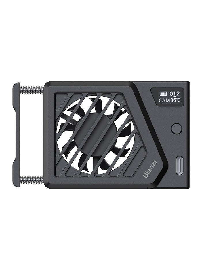 Ulanzi Camera Cooling Fan, Quiet And Efficient Heat Sink Cooling Fan, Easy To Install Two Modes Camera Fan Radiator With Oled Display For Real Time Temperature Monitoring, (1pc, Black)  - Image 1