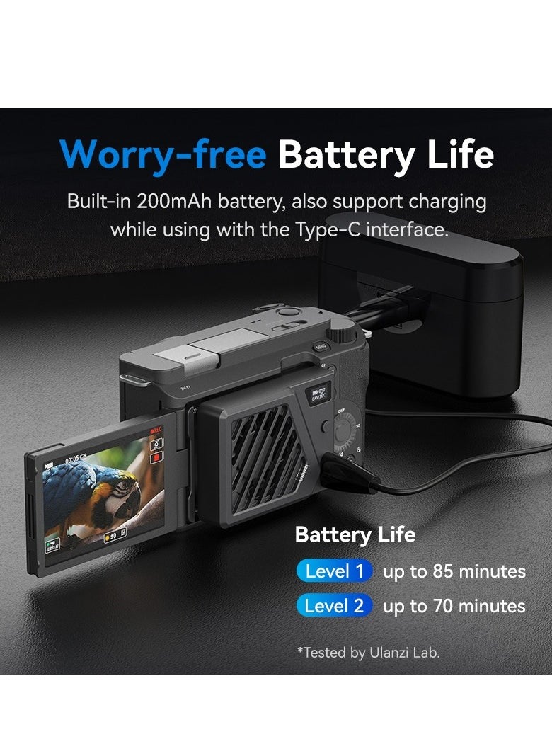 Ulanzi Camera Cooling Fan, Quiet And Efficient Heat Sink Cooling Fan, Easy To Install Two Modes Camera Fan Radiator With Oled Display For Real Time Temperature Monitoring, (1pc, Black)  - Image 3