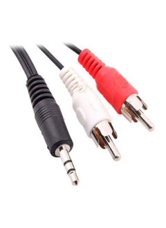 3.5mm Stereo to RCA Male Audio Cable – High-Quality Black/Red/White Audio Cable for Connecting Devices with 3.5mm Jack to RCA Inputs, Durable and Reliable Sound Performance