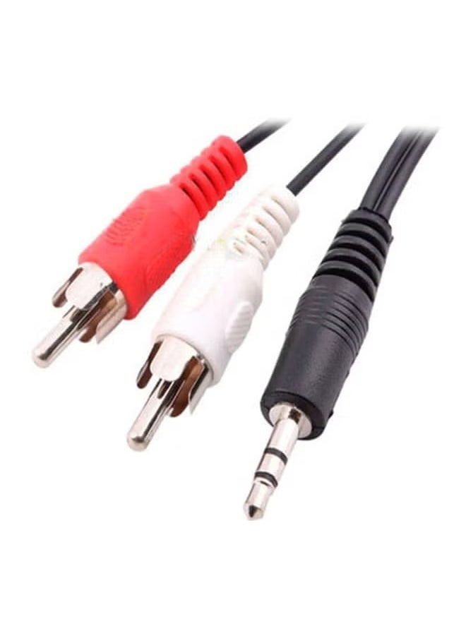 JAJEEK - 3.5mm Stereo to RCA Male Audio Cable – High-Quality Black/Red/White Audio Cable for Connecting Devices with 3.5mm Jack to RCA Inputs, Durable and Reliable Sound Performance - Image 1