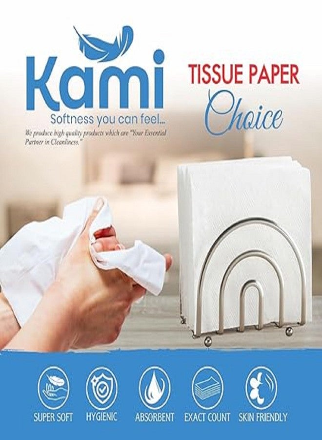 كامي مناديل ورقية من كامي، 80 منديل، 27×30 سم، ناعمة وعالية الامتصاص، طبقة واحدة، للاستخدام المنزلي والمطبخ والمكتبي - عبوة من قطعة واحدة - Image 2