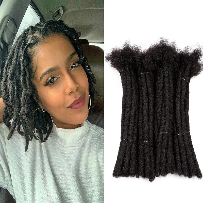 6 Inch 40 Strands 100 Real Human Hair Dreadlock Extensions for MenWomen Full Head Handmade 06 cm Tight Can Be Dyed and Bleached Soft Loc Extensions 6 Inch 40 Strands