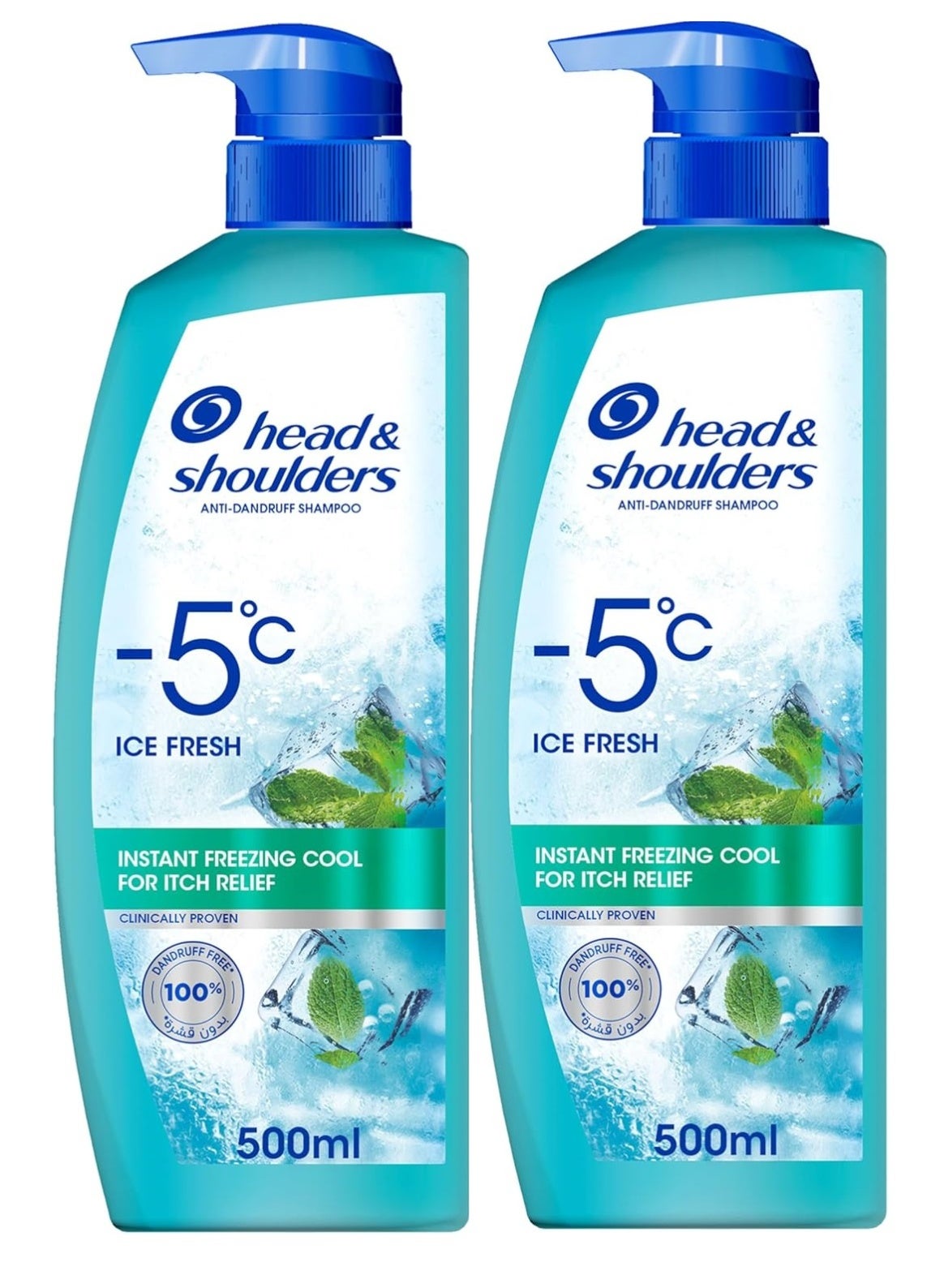 Head & Shoulders Ice Fresh Anti-Dandruff World’s Coldest Shampoo cooling relief from itch refreshes the scalp 500 ml Pack of 2