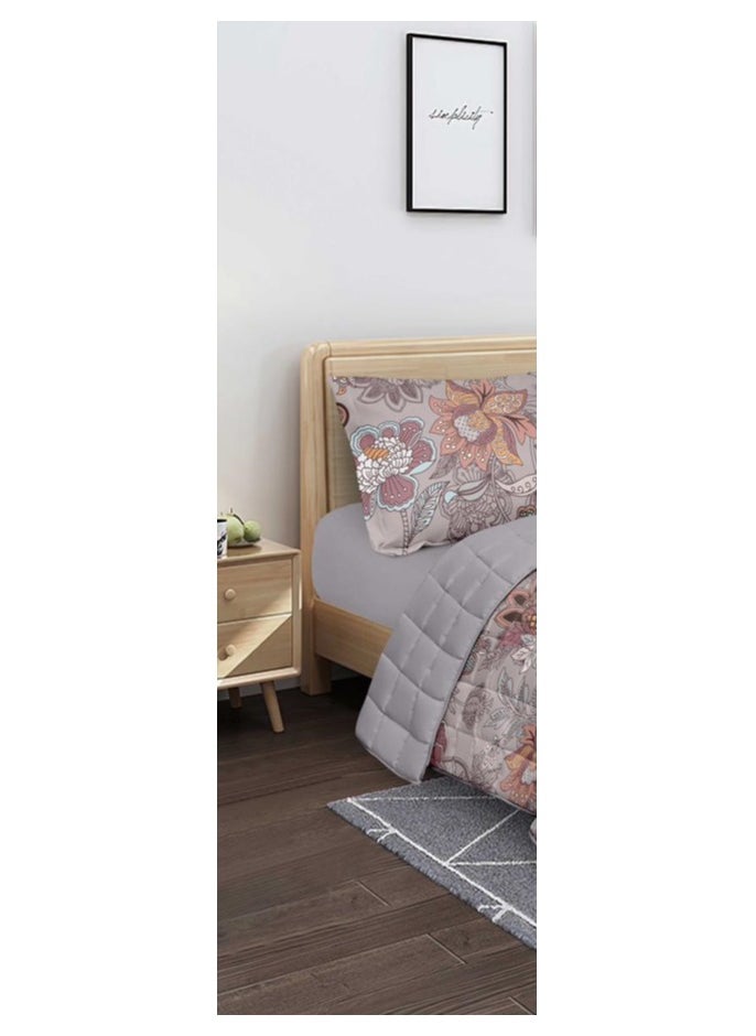 Red Rose A practical summer double bed sheet with a printed design to suit your room's decor, made of microfiber, measuring 230*250cm.  - Image 2