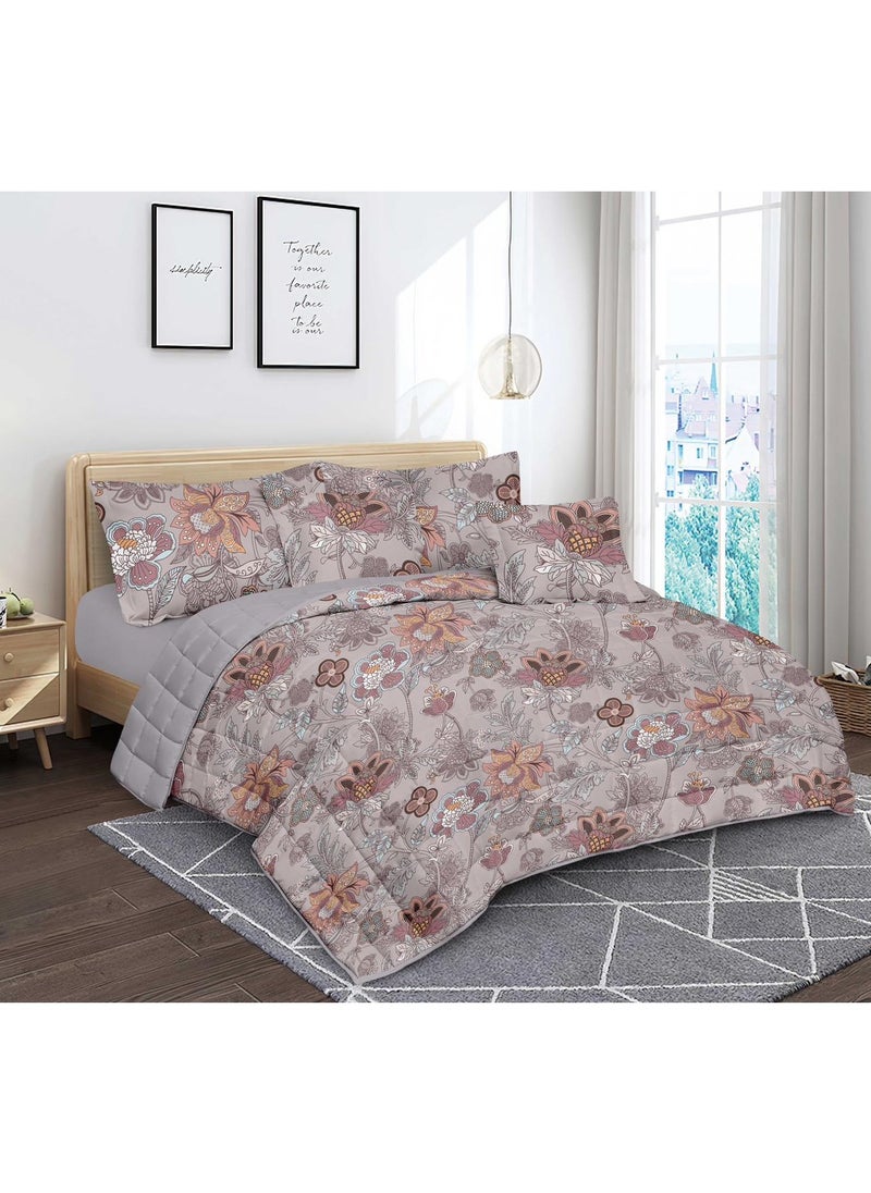 Red Rose A practical summer double bed sheet with a printed design to suit your room's decor, made of microfiber, measuring 230*250cm.  - Image 1