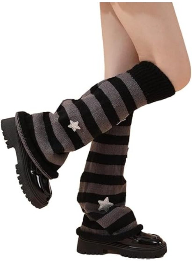 Leg Warmers for Women,Girls Star Pattern Knitted Leg Warmers,Y2K Kawaii Leg Warmers, Women Fashion Knitted Socks,80s Party Accessories Clothes - Image 1