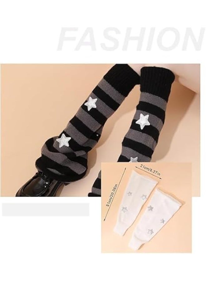 Leg Warmers for Women,Girls Star Pattern Knitted Leg Warmers,Y2K Kawaii Leg Warmers, Women Fashion Knitted Socks,80s Party Accessories Clothes - Image 5