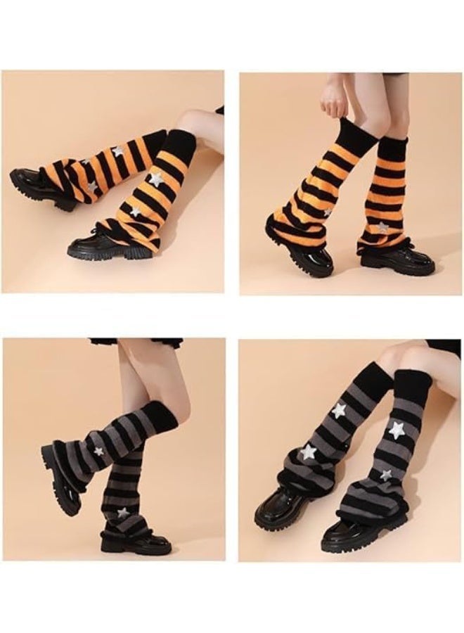 Leg Warmers for Women,Girls Star Pattern Knitted Leg Warmers,Y2K Kawaii Leg Warmers, Women Fashion Knitted Socks,80s Party Accessories Clothes - Image 4