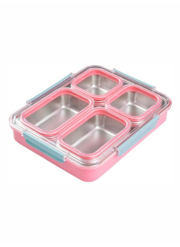 GOODHOMES Goodhomes 4 partition Leak Proof Lunch Box Stainless Steel GK4544PINK  - Image 3
