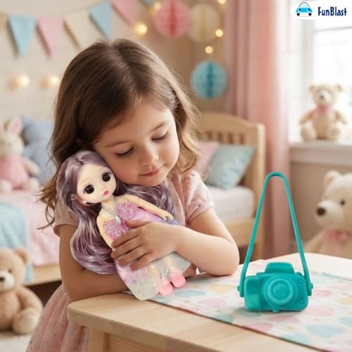 FunBlast Doll for Girls – Cute Doll with Long Hair & Beautiful Dress, Birthday Gift for Girls, Pretend Role Play Doll for Kids (Pink) - Image 2