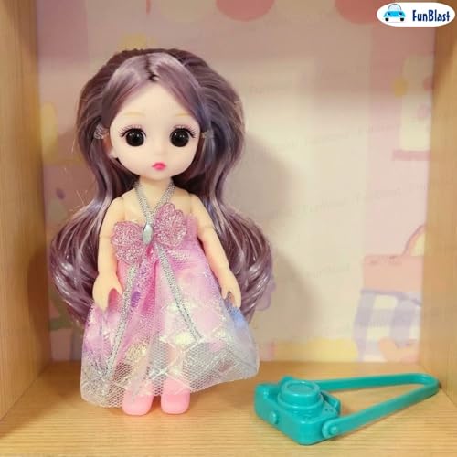 FunBlast Doll for Girls – Cute Doll with Long Hair & Beautiful Dress, Birthday Gift for Girls, Pretend Role Play Doll for Kids (Pink) - Image 5
